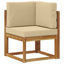 Buiten Hoek Sofa Massief Acaciahout Naturel Natuurlijk en beige