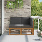Outdoor Center and Corner Sofa 2 Piece Natural and Anthracite