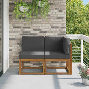 Modulaire loungeset acaciahout 122x63x73 cm antraciet