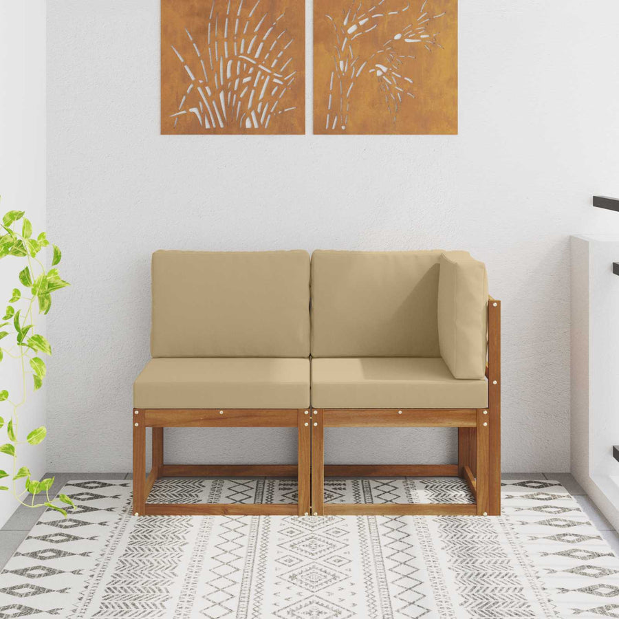 Outdoor Midden- en Hoeksalon 2 Stuk Natuurlijk en Beige