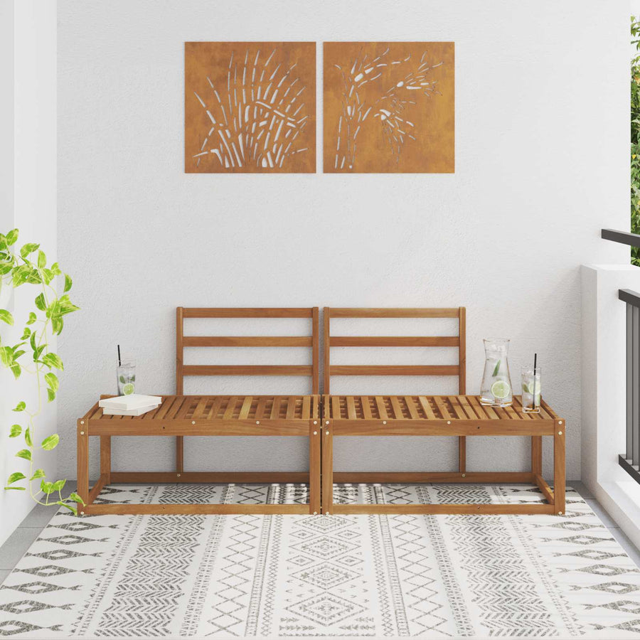 Buiten Eind Sofa 2 Stuk Naturel 182,5 x 63 x 73 cm