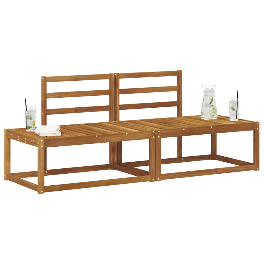 Buiten Eind Sofa 2 Stuk Naturel 182,5 x 63 x 73 cm