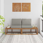 Outdoor End Sofa with Cushion 2 Piece Natural and Light Gray