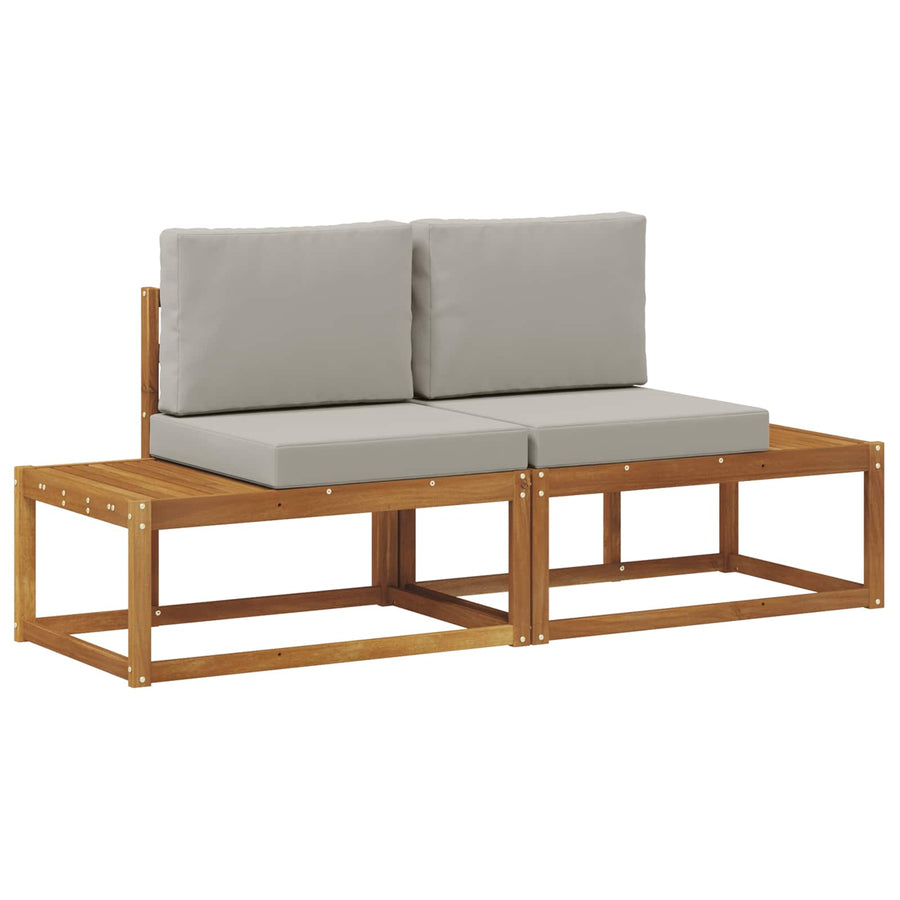 Buiten Eind Sofa met kussen 2 Stuk Natuurlijk en Lichtgrijs