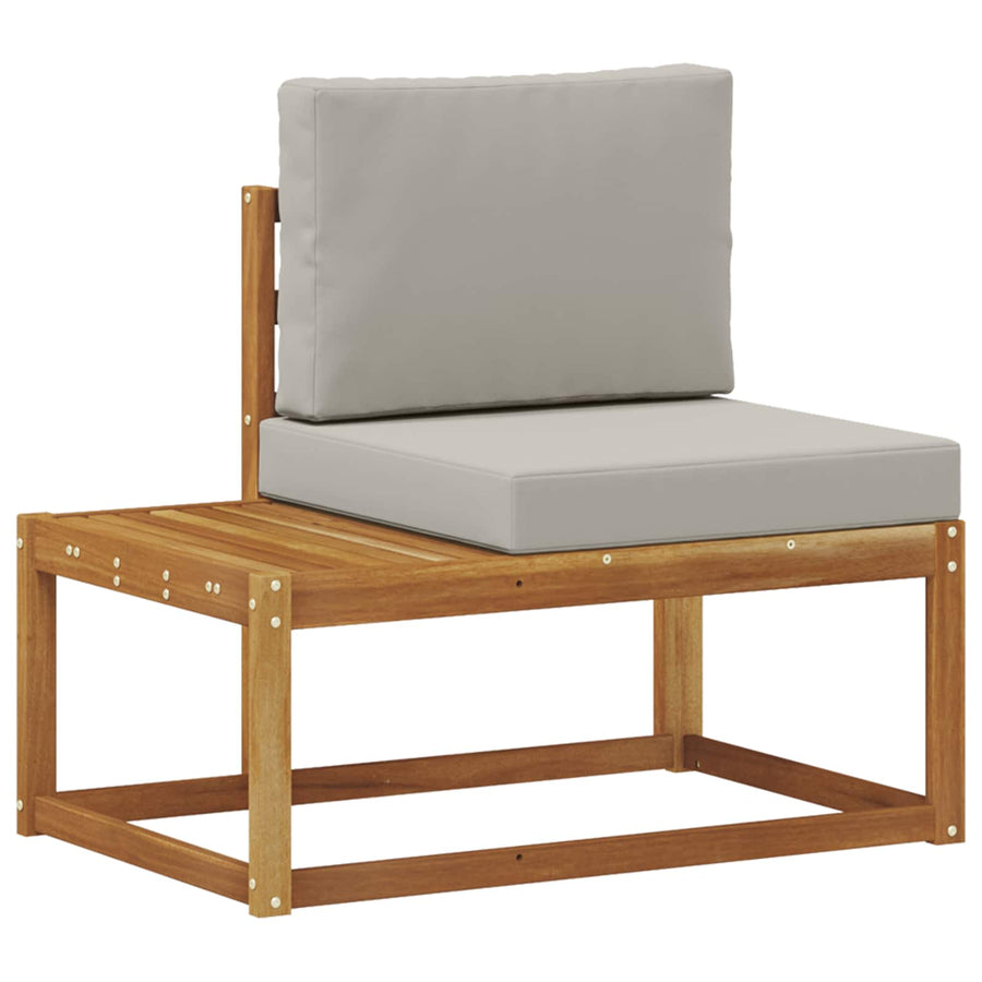 Buiten Eind Sofa met kussen 2 Stuk Natuurlijk en Lichtgrijs