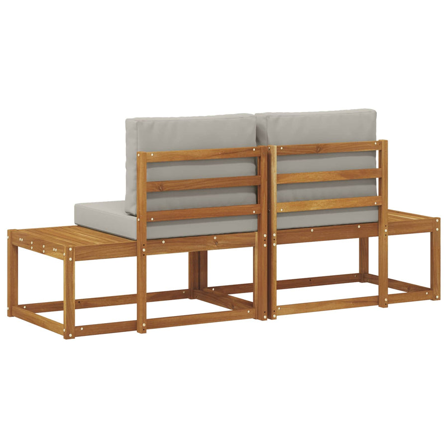 Buiten Eind Sofa met kussen 2 Stuk Natuurlijk en Lichtgrijs