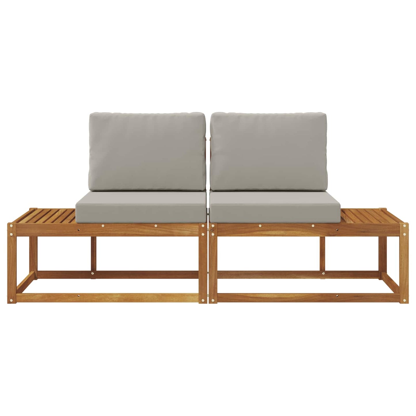 Buiten Eind Sofa met kussen 2 Stuk Natuurlijk en Lichtgrijs