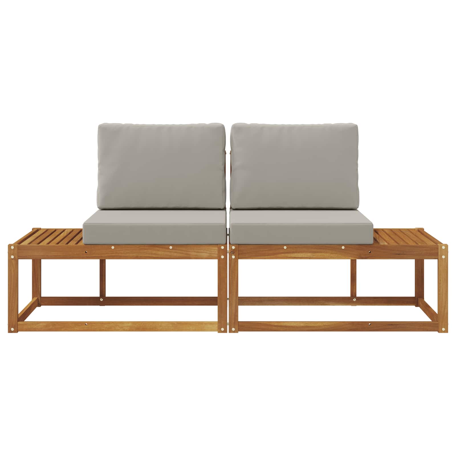 Buiten Eind Sofa met kussen 2 Stuk Natuurlijk en Lichtgrijs