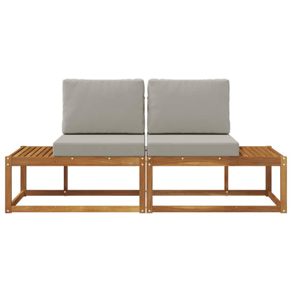 Buiten Eind Sofa met kussen 2 Stuk Natuurlijk en Lichtgrijs