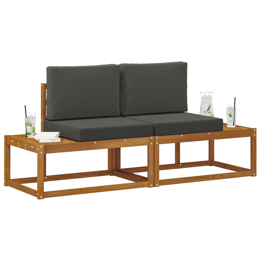 Buiten Eind Sofa met kussen 2 Stuk Natuurlijk en Antraciet