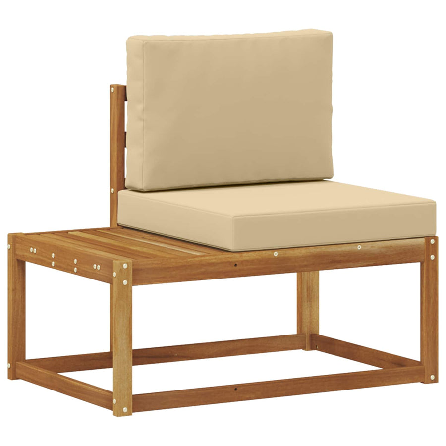 Buiten Eind Sofa 2 Stuk Natuurlijk en Beige Massief Acaciahout