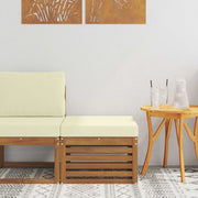 Voetenbank massief acaciahout 59x59x37 cm crème
