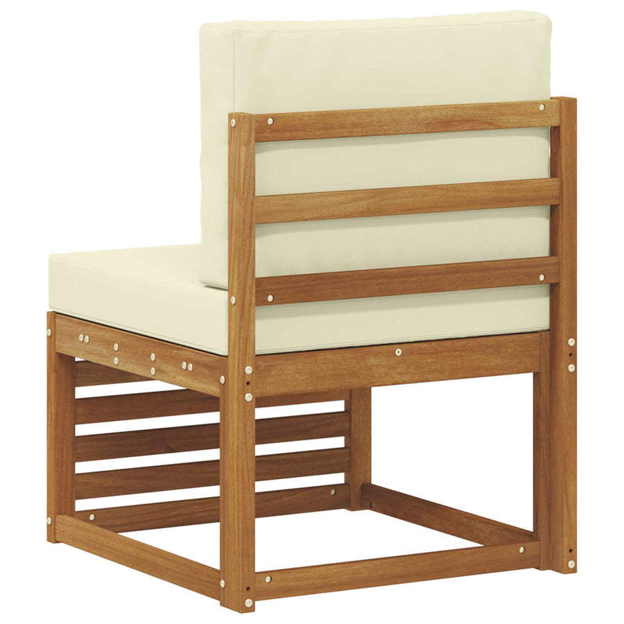 Buiten Midden Sofa Massief Acaciahout Naturel Natuurlijk en crème
