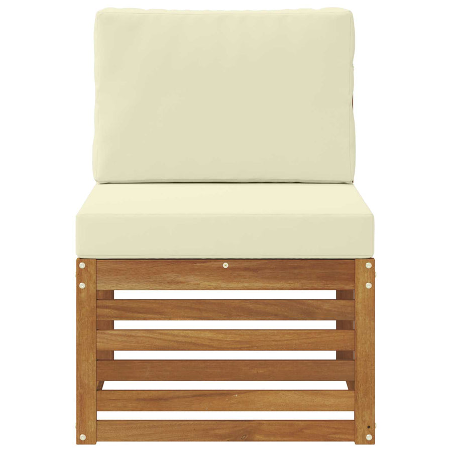 Buiten Midden Sofa Massief Acaciahout Naturel Natuurlijk en crème