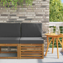 Buiten Midden Sofa Massief Acaciahout Naturel Natuurlijk en antraciet