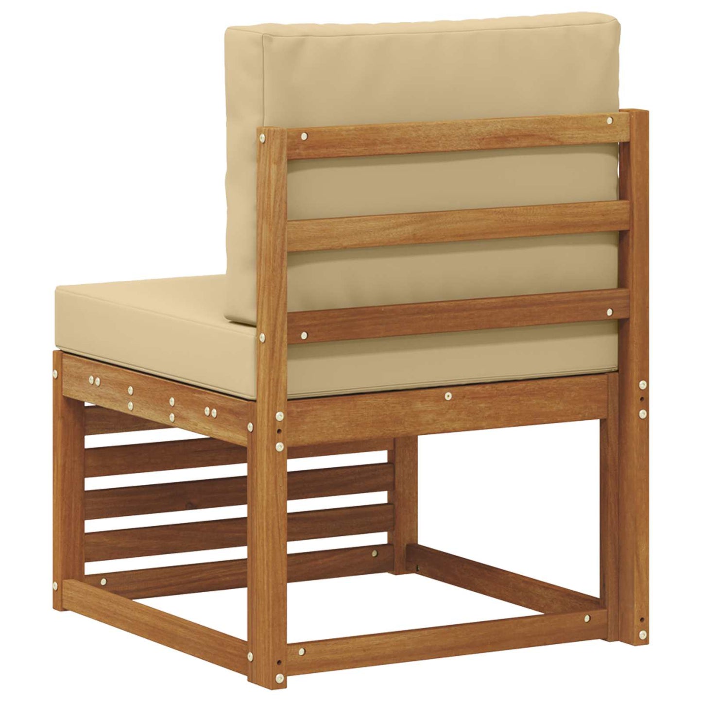 Buiten Midden Sofa Massief Acaciahout Naturel Natuurlijk en beige