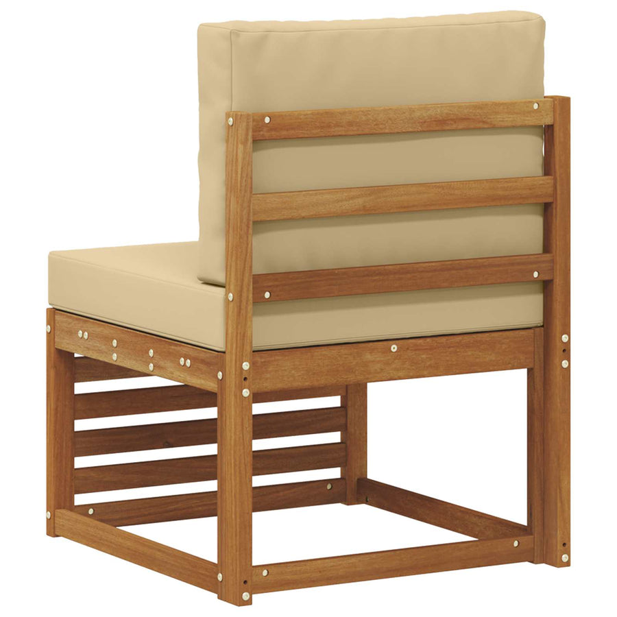 Buiten Midden Sofa Massief Acaciahout Naturel Natuurlijk en beige