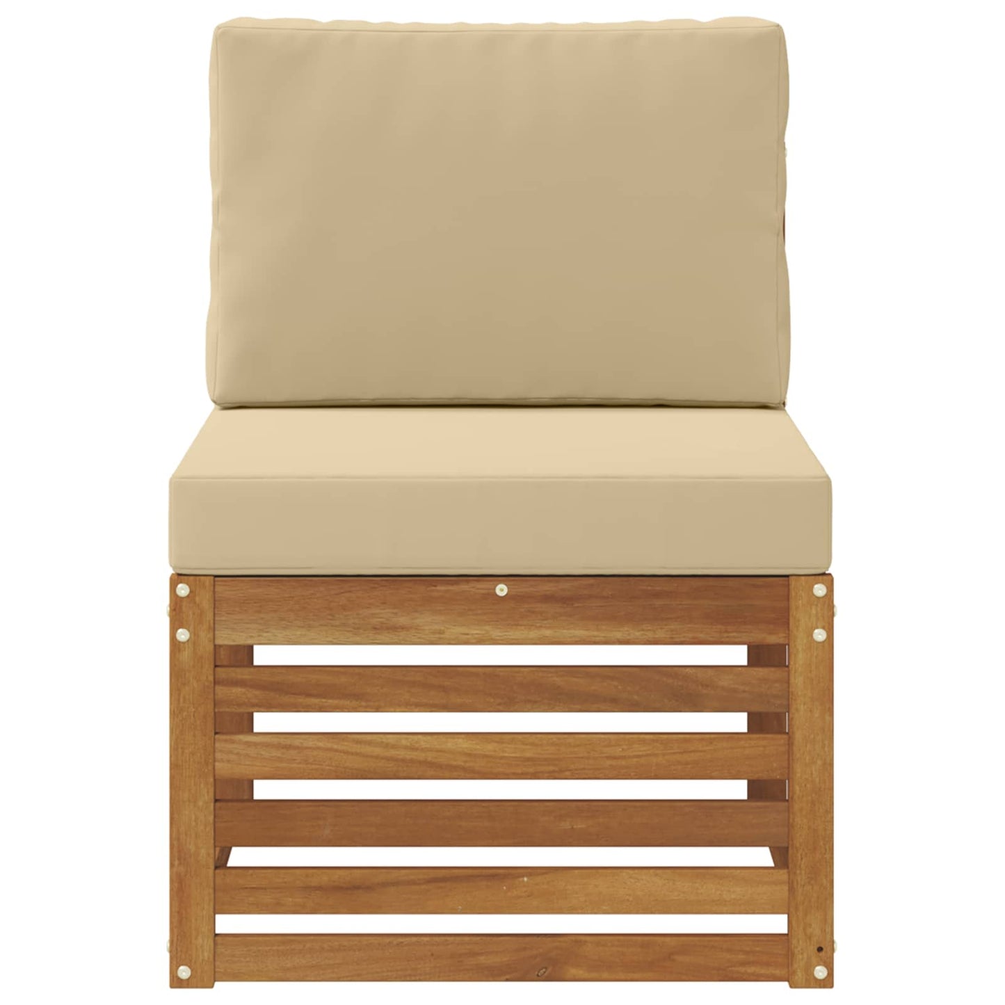 Buiten Midden Sofa Massief Acaciahout Naturel Natuurlijk en beige