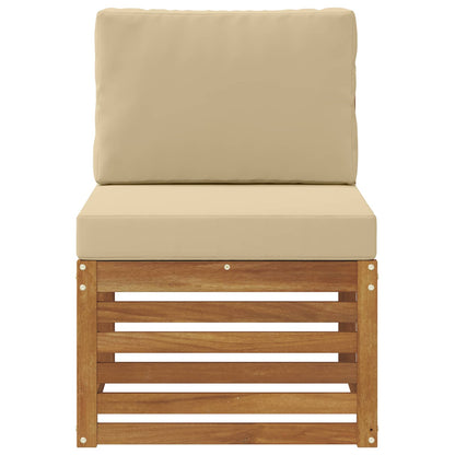 Buiten Midden Sofa Massief Acaciahout Naturel Natuurlijk en beige