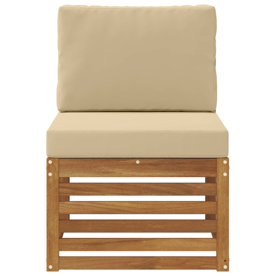 Buiten Midden Sofa Massief Acaciahout Naturel Natuurlijk en beige