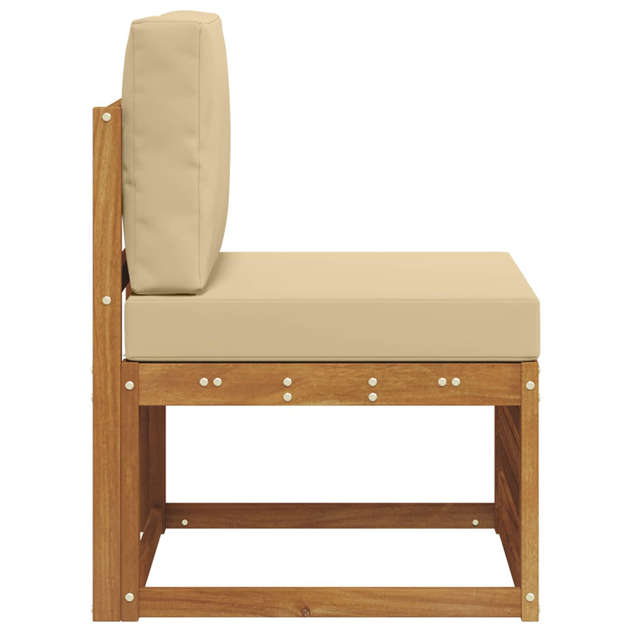 Buiten Midden Sofa Massief Acaciahout Naturel Natuurlijk en beige