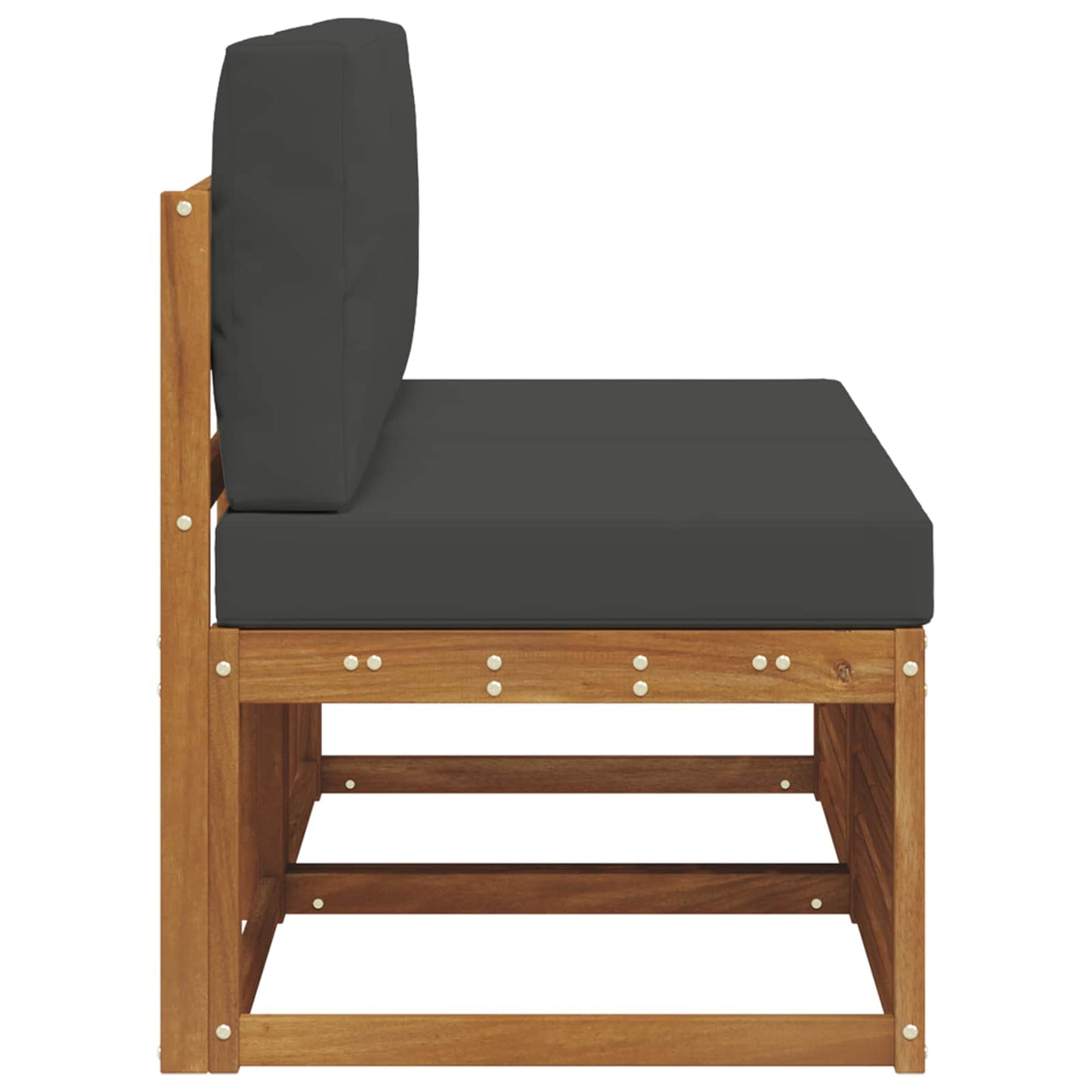 2 Stuk Buiten Midden Sofa Massief Acaciahout Naturel Natuurlijk en antraciet