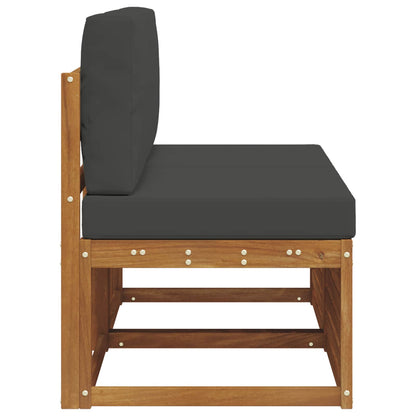 2 Stuk Buiten Midden Sofa Massief Acaciahout Naturel Natuurlijk en antraciet