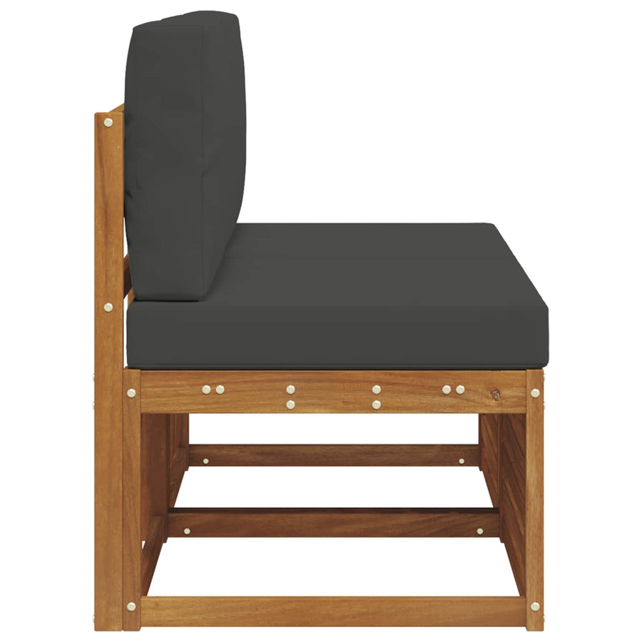 2 Stuk Buiten Midden Sofa Massief Acaciahout Naturel Natuurlijk en antraciet