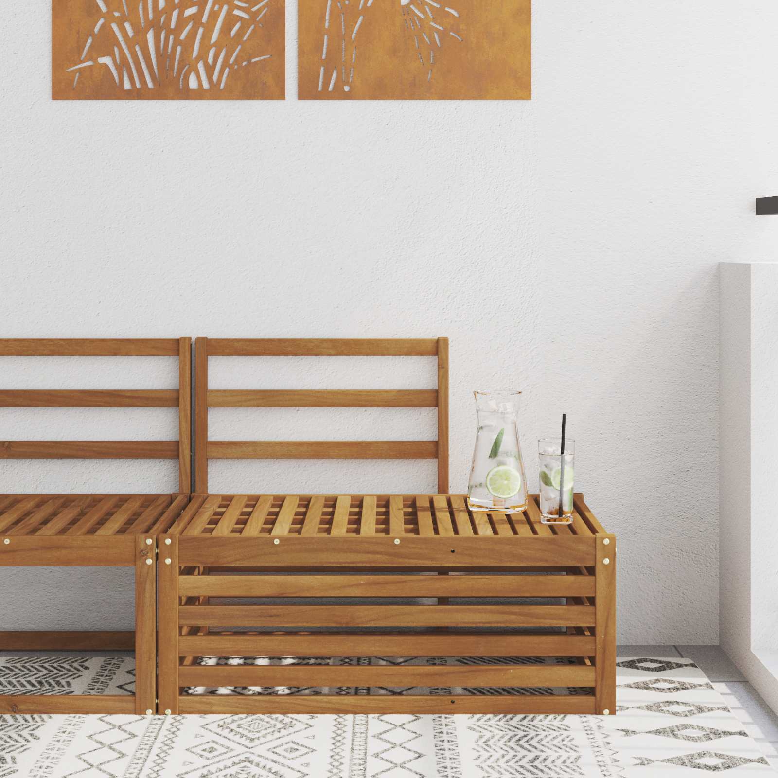 Buiten Eind Sofa Naturel 91 x 63 x 73 cm Massief Acaciahout