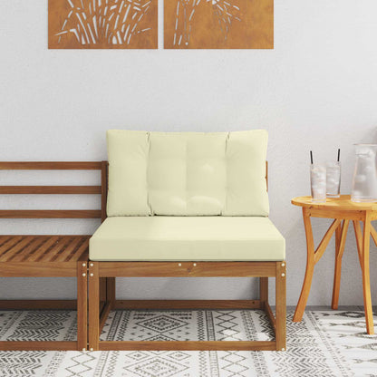 Buiten Midden Sofa Massief Acaciahout Naturel Natuurlijk en crème