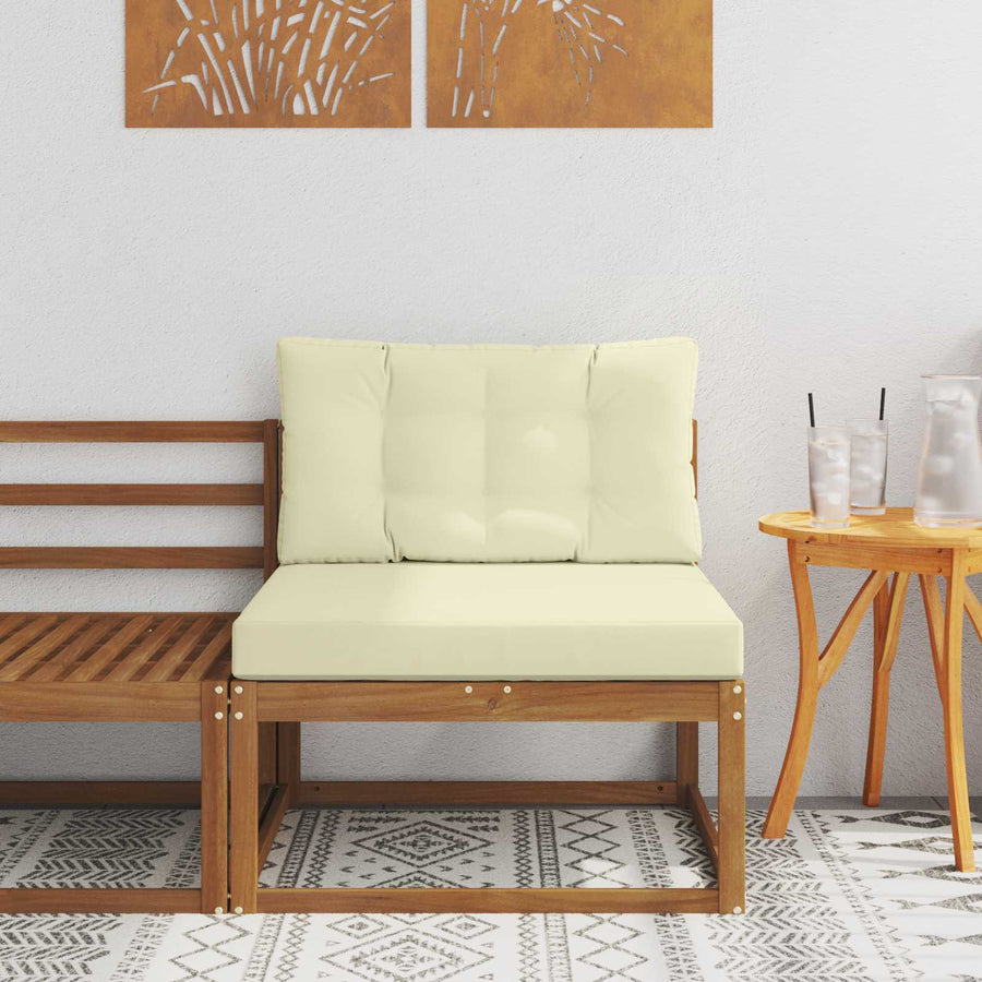 Buiten Midden Sofa Massief Acaciahout Naturel Natuurlijk en crème