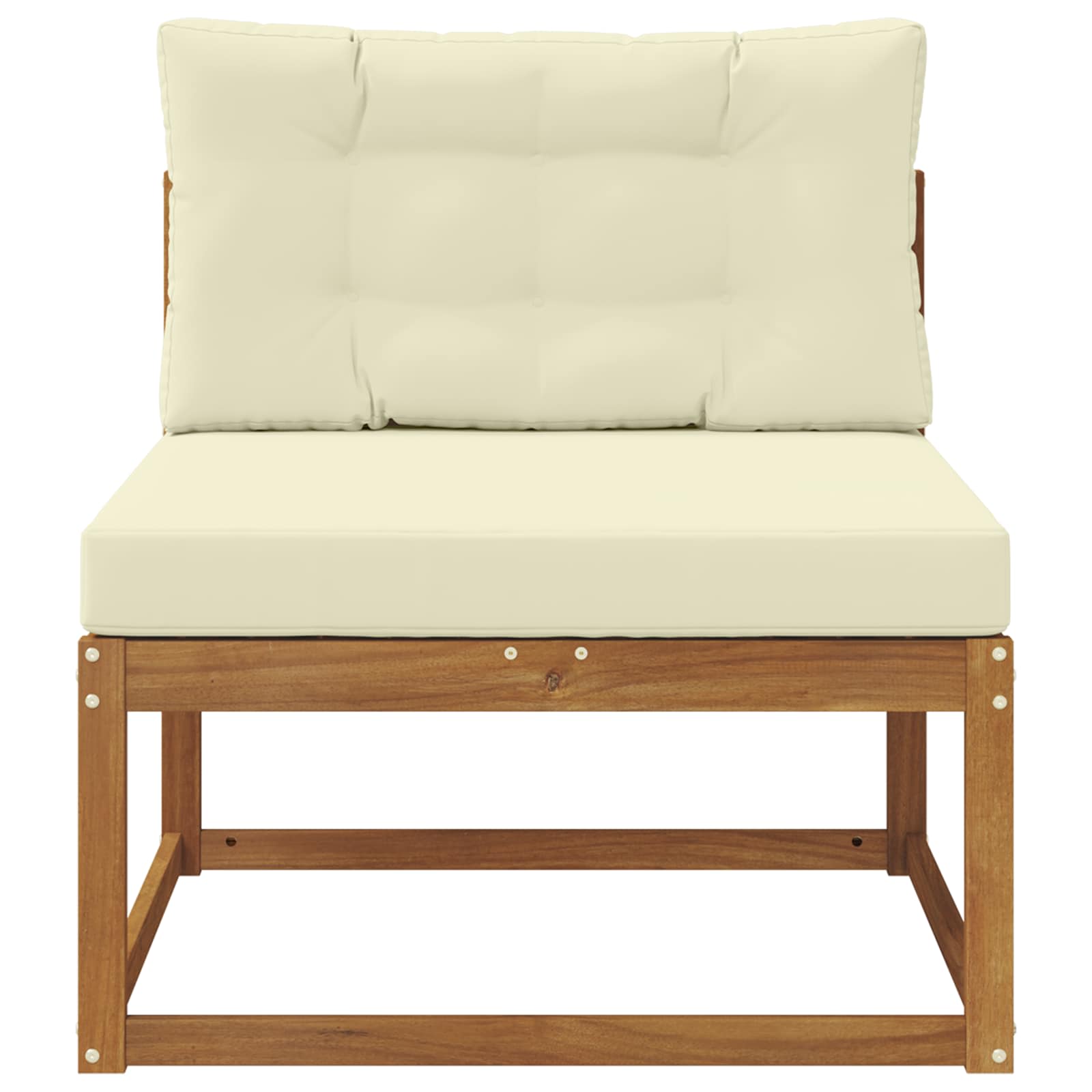 Buiten Midden Sofa Massief Acaciahout Naturel Natuurlijk en crème