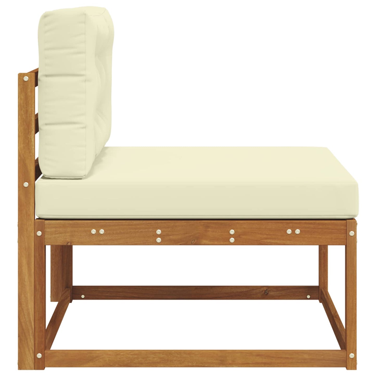 Buiten Midden Sofa Massief Acaciahout Naturel Natuurlijk en crème