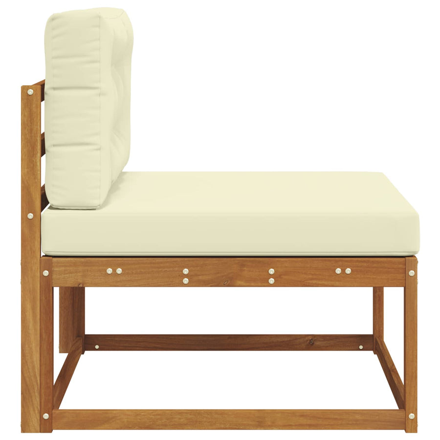 Buiten Midden Sofa Massief Acaciahout Naturel Natuurlijk en crème