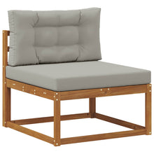 Buiten Midden Sofa Massief Acaciahout Naturel Natuurlijk en lichtgrijs