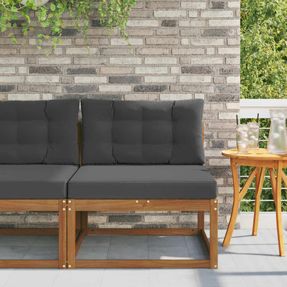Buiten Midden Sofa Massief Acaciahout Naturel Natuurlijk en antraciet