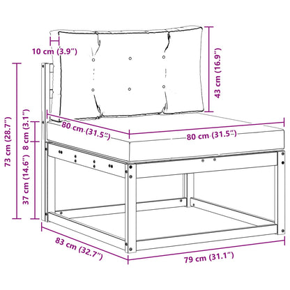 Buiten Midden Sofa Massief Acaciahout Naturel Natuurlijk en antraciet