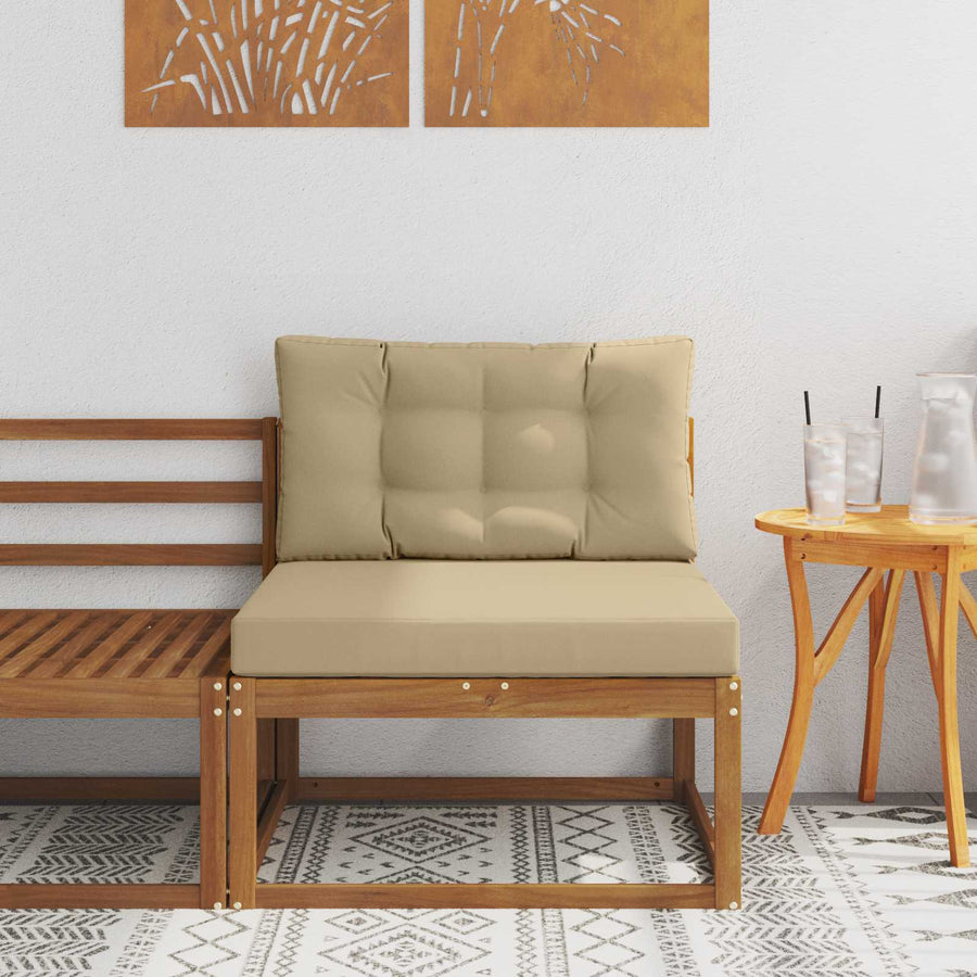 Buiten Midden Sofa Massief Acaciahout Naturel Natuurlijk en beige