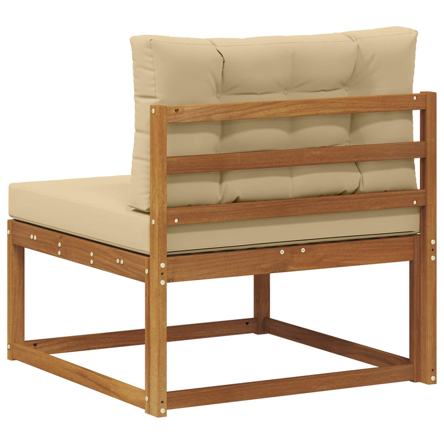 Buiten Midden Sofa Massief Acaciahout Naturel Natuurlijk en beige