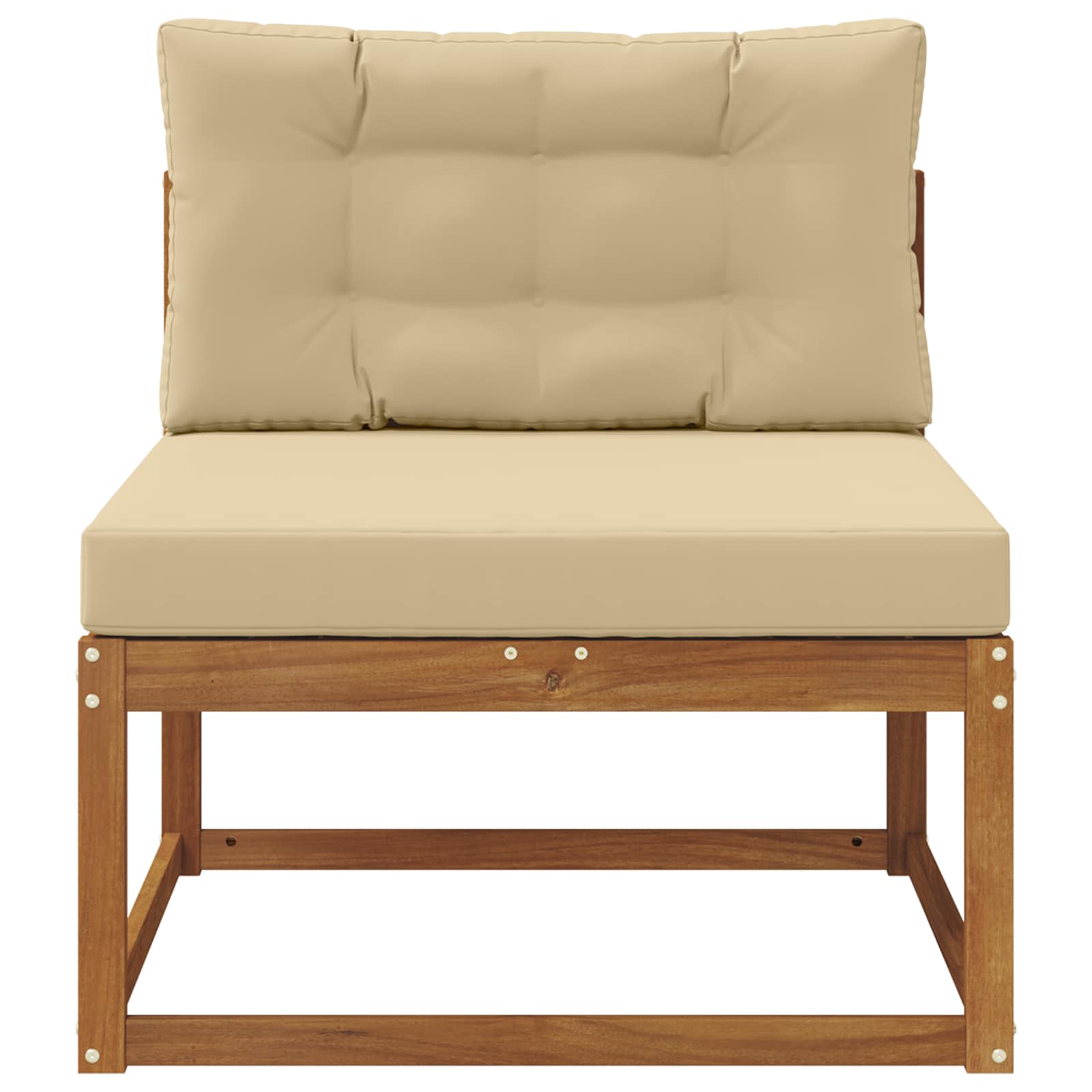 Buiten Midden Sofa Massief Acaciahout Naturel Natuurlijk en beige