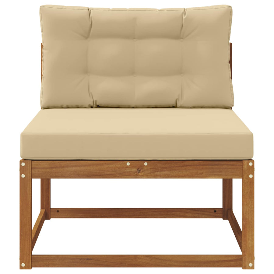 Buiten Midden Sofa Massief Acaciahout Naturel Natuurlijk en beige