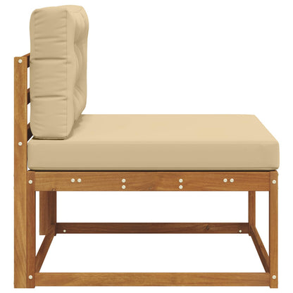 Buiten Midden Sofa Massief Acaciahout Naturel Natuurlijk en beige