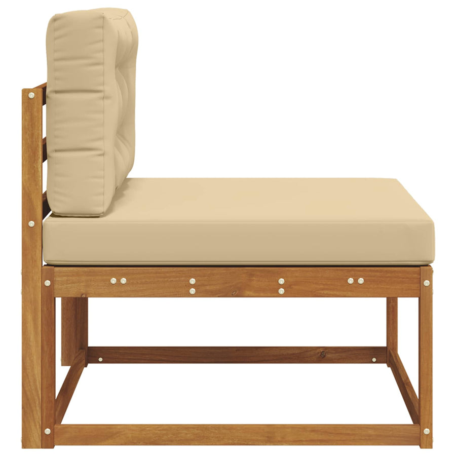 Buiten Midden Sofa Massief Acaciahout Naturel Natuurlijk en beige