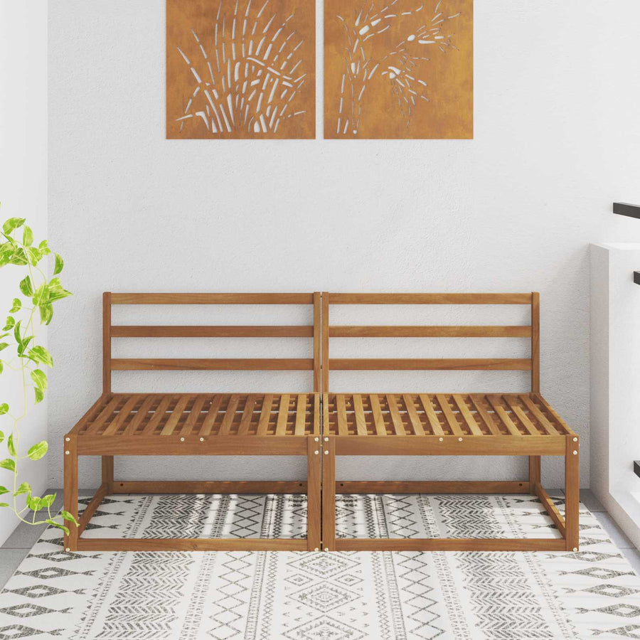 2 Stuk Buiten Midden Sofa Massief Acaciahout Naturel