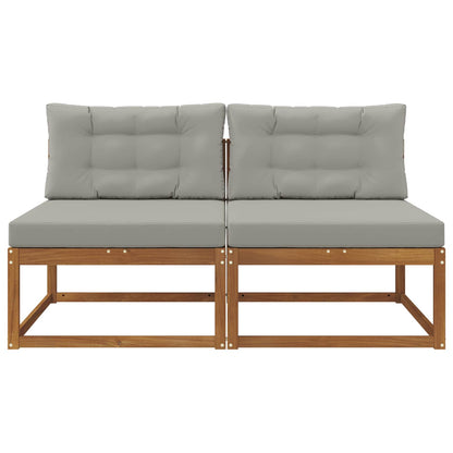 Buiten Midden Sofa met kussen 2 Stuk Naturel Massief Acaciahout