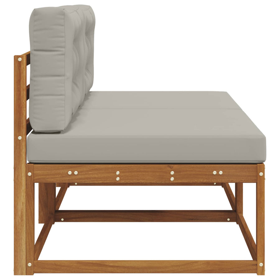 Buiten Midden Sofa met kussen 2 Stuk Naturel Massief Acaciahout