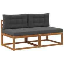Buiten Midden Sofa met kussen 2 Stuk Naturel Massief Acaciahout