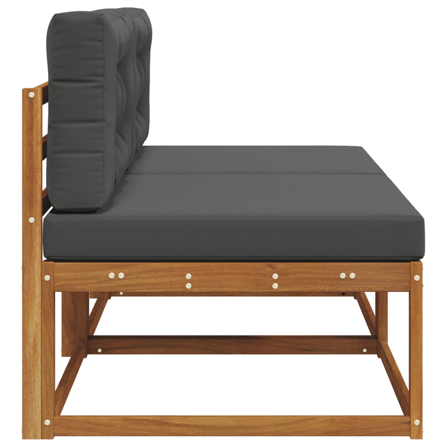 Buiten Midden Sofa met kussen 2 Stuk Naturel Massief Acaciahout
