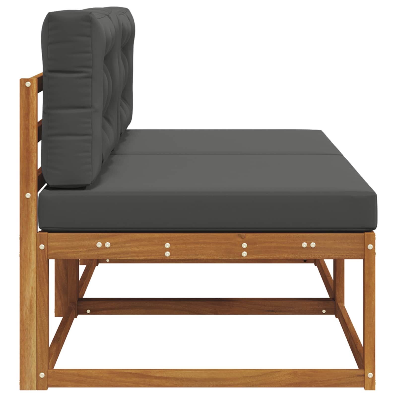Buiten Midden Sofa met kussen 2 Stuk Naturel Massief Acaciahout
