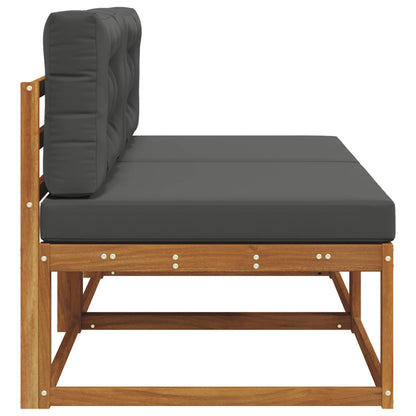 Buiten Midden Sofa met kussen 2 Stuk Naturel Massief Acaciahout